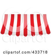 Poster, Art Print Of Red And White Striped Curved Awning