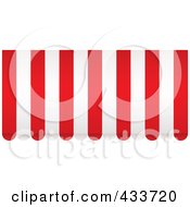 Royalty Free RF Clipart Illustration Of A Red And White Striped Awning by michaeltravers