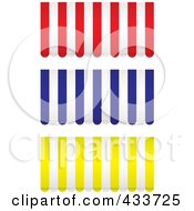 Digital Collage Of Red Blue And Yellow Striped Awnings