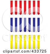 Royalty Free RF Clipart Illustration Of A Digital Collage Of Red Blue And Yellow Striped Awnings by michaeltravers