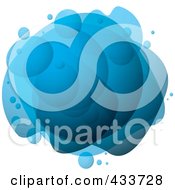 Poster, Art Print Of Royalty-Free Rf Clipart Illustration Of An Abstract Blue Bubble Mass