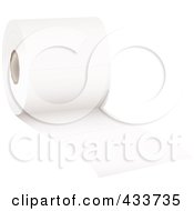 Royalty Free RF Clipart Illustration Of A Roll Of Toilet Paper 2 by michaeltravers