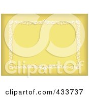 Royalty Free RF Clipart Illustration Of A Yellow Background With A White Floral Frame And Copyspace