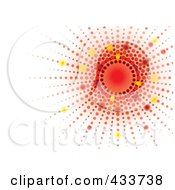 Poster, Art Print Of Vortex Of Red And Yellow Lights On Beige And White