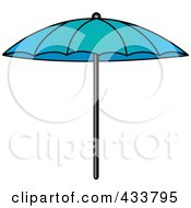 Poster, Art Print Of Blue Beach Umbrella