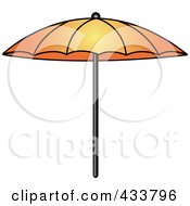 Poster, Art Print Of Orange Beach Umbrella