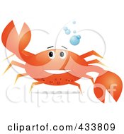 Royalty Free RF Clipart Illustration Of A Cheerful Crab Holding Up A Claw