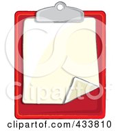 Poster, Art Print Of Blank Page On A Red Clipboard