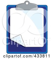 Royalty Free RF Clipart Illustration Of A Blank Page On A Blue Clipboard