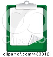 Poster, Art Print Of Blank Page On A Green Clipboard