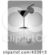 Poster, Art Print Of Silhouetted Cocktail With A Citrus Garnish Over Gray