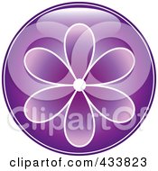 Shiny Round Purple Flower Icon