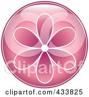 Shiny Round Pink Flower Icon