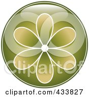 Shiny Round Green Flower Icon