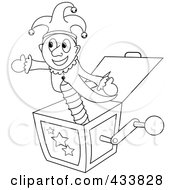 Coloring Page Ouline Of A Joker Jack In The Box Toy