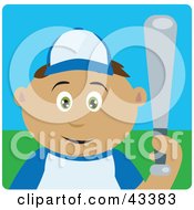 Clipart Illustration Of A Latin American Boy Playing Baseball And Holding A Bat