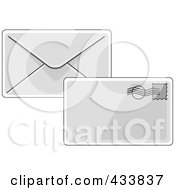 Royalty Free RF Clipart Illustration Of Front And Back Views Of An Envelope by Pams Clipart