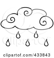Poster, Art Print Of Outlined Rain Cloud