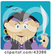 Clipart Illustration Of A Mexican Pirate Woman Holding A Sword