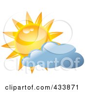 Poster, Art Print Of Yellow Sun And Blue Cloud