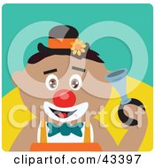 Poster, Art Print Of Hispanic Clown Boy Honking A Horn