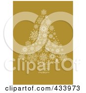 Poster, Art Print Of White Snowflake Christmas Tree With A Swirl Trunk On Yellow