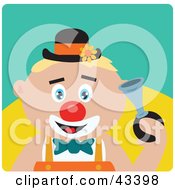 Poster, Art Print Of Caucasian Clown Boy Honking A Horn