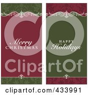 Royalty Free RF Clipart Illustration Of A Digital Collage Of Ornate Merry Christmas And Happy Holidays Greetings