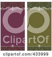 Poster, Art Print Of Digital Collage Of Ornate Purple And Green Frames With Copyspace