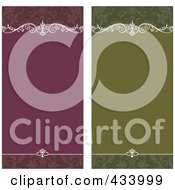 Royalty Free RF Clipart Illustration Of A Digital Collage Of Ornate Purple And Green Frames With Copyspace
