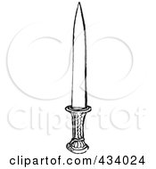 Royalty Free RF Clipart Illustration Of A Vintage Black And White Sketch Of A Knife