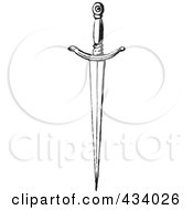 Poster, Art Print Of Vintage Black And White Sketch Of A Sword - 4