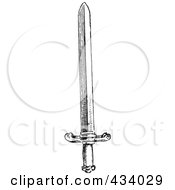 Poster, Art Print Of Vintage Black And White Sketch Of A Sword - 3