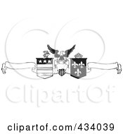 Royalty Free RF Clipart Illustration Of A Vintage Black And White Banner 5