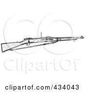 Poster, Art Print Of Vintage Black And White War Gun Sketch - 6