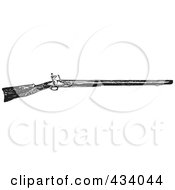 Royalty Free RF Clipart Illustration Of A Vintage Black And White War Gun Sketch 4 by BestVector