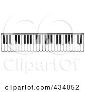 Poster, Art Print Of Vintage Black And White Piano Keyboard