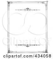 Royalty Free RF Clipart Illustration Of A Vintage Black And White Border With Scroll Rules