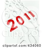 Royalty Free RF Clipart Illustration Of A 3d Red 2011 In Rows Of Other Years