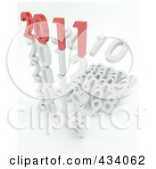 Royalty Free RF Clipart Illustration Of A 3d Stack Of Years With A Red 2011 On Top
