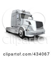 3d Silver Semi Truck