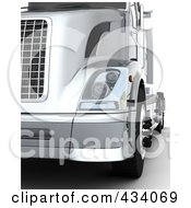 Poster, Art Print Of Closeup Of A 3d Silver Semi Truck