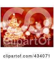 Poster, Art Print Of Sparkly Red Christmas Tree Background