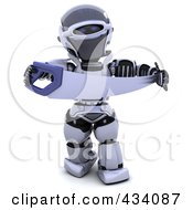 3d Robot Holding A Saw