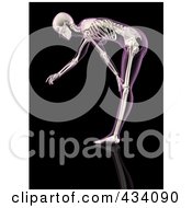 Royalty Free RF Clipart Illustration Of An Xray Of A Female Skeleton Bending Over