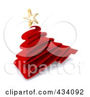 Poster, Art Print Of 3d Red Scribble Christmas Tree