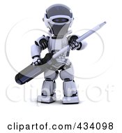 Royalty Free RF Clipart Illustration Of A 3d Robot Holding A Screwdriver
