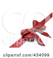 3d Red Gift Bow And Ribbon