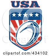 Royalty Free RF Clipart Illustration Of A USA Rugby Icon