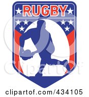 Royalty Free RF Clipart Illustration Of A Rugby Player Icon 1